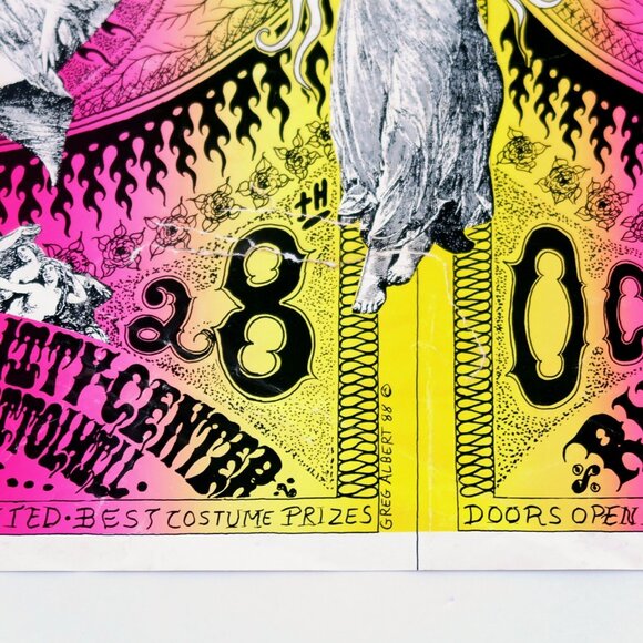 1988 Kuli Loach Fest Poster Greg Albert Seattle Psychedelic Art, Poor Condition - Picture 4 of 5